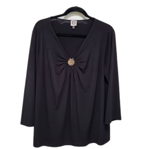 Anne Klein Black Top XL - Picture 1 of 5